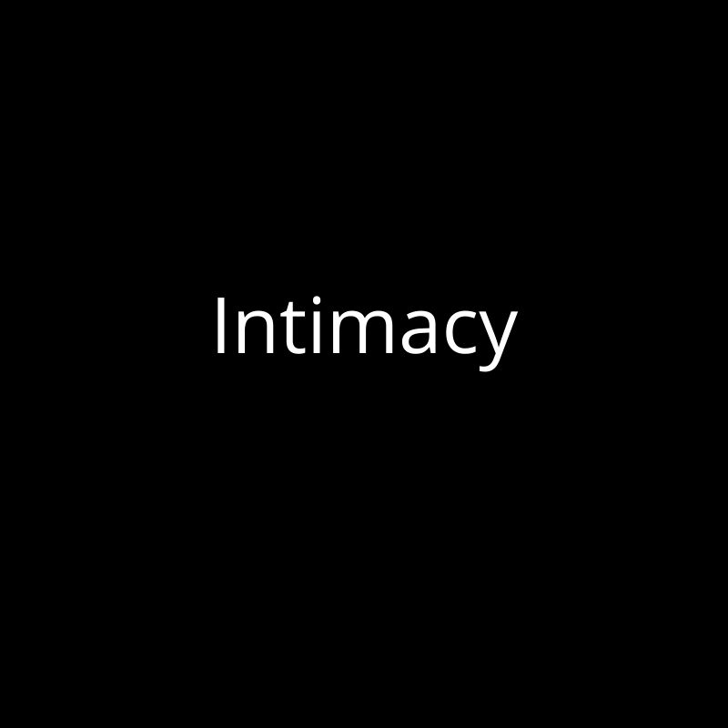 Erectile dysfunction and intimacy. The word Intimacy written in white against a black background